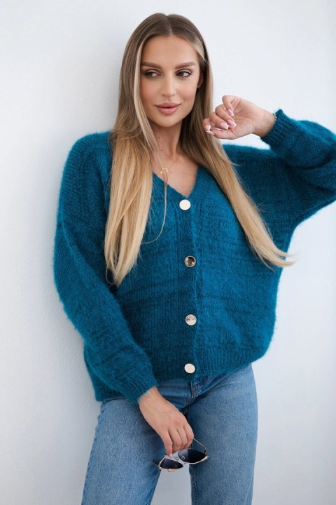 Sweter zapinany na guziki morski Sweter zapinany na guziki morski