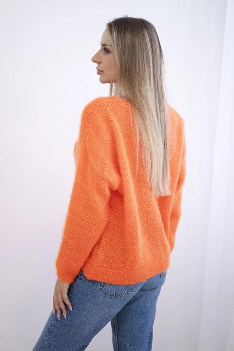 Sweter zapinany na guziki pomarańczowy Sweter zapinany na guziki pomarańczowy