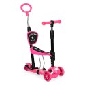 Hulajnoga trójkołowa balansowa led 3w1 świecące kółka - Różowa ECOTOYS