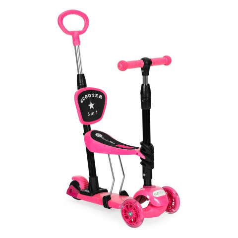 Hulajnoga trójkołowa balansowa led 3w1 świecące kółka - Różowa ECOTOYS Hulajnoga trójkołowa balansowa led 3w1 świecące kółka - Różowa ECOTOYS