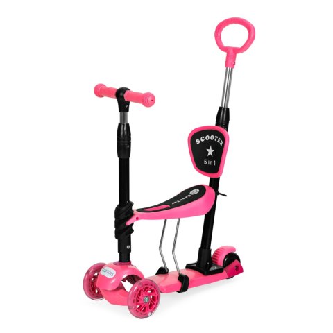 Hulajnoga trójkołowa balansowa led 3w1 świecące kółka - Różowa ECOTOYS Hulajnoga trójkołowa balansowa led 3w1 świecące kółka - Różowa ECOTOYS