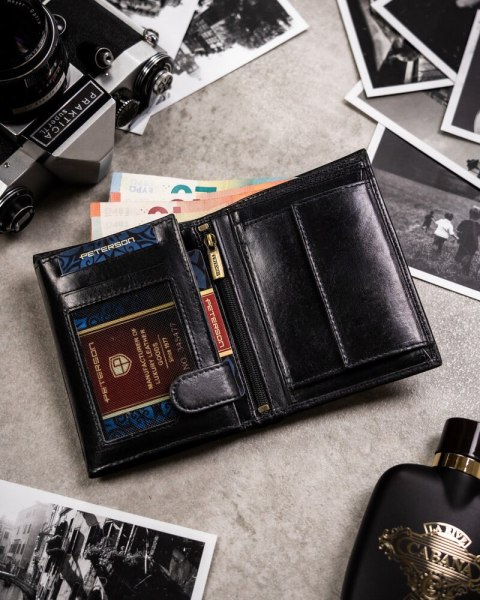 Zestaw prezentowy: skórzany portfel męski, etui na karty i brelok - Peterson Zestaw prezentowy: skórzany portfel męski, etui na karty i brelok - Peterson