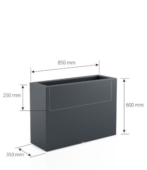 Designerska donica MONUMO LUNGO GRANDE biała z oświetleniem Designerska donica MONUMO LUNGO GRANDE biała z oświetleniem