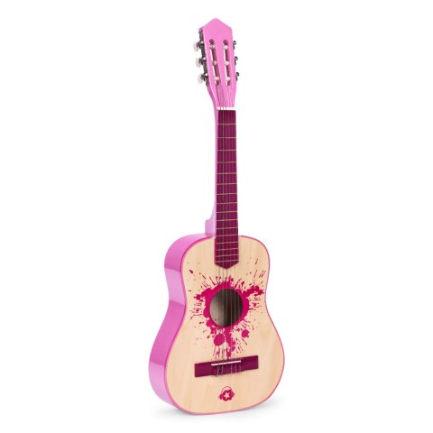 Gitara dla dzieci różowa duża - 34 drewniana 6 strun metalowe i nylonowe ECOTOYS Gitara dla dzieci różowa duża - 34 drewniana 6 strun metalowe i nylonowe ECOTOYS
