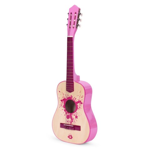 Gitara dla dzieci różowa duża - 34 drewniana 6 strun metalowe i nylonowe ECOTOYS Gitara dla dzieci różowa duża - 34 drewniana 6 strun metalowe i nylonowe ECOTOYS