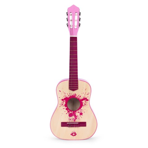 Gitara dla dzieci różowa duża - 34 drewniana 6 strun metalowe i nylonowe ECOTOYS Gitara dla dzieci różowa duża - 34 drewniana 6 strun metalowe i nylonowe ECOTOYS