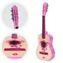 Gitara dla dzieci różowa duża - 34 drewniana 6 strun metalowe i nylonowe ECOTOYS