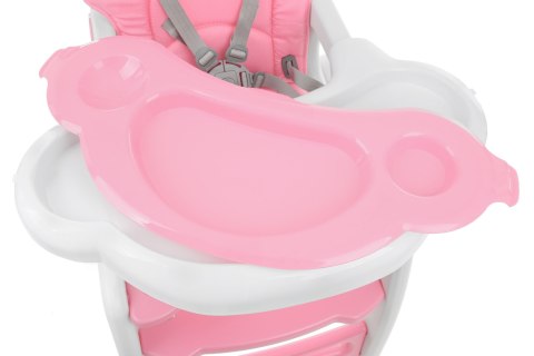 Fotelik krzesełko do karmienia różowe 3w1 bujany fotel krzeseło ze stoliczkiem ECOTOYS Fotelik krzesełko do karmienia różowe 3w1 bujany fotel krzeseło ze stoliczkiem ECOTOYS