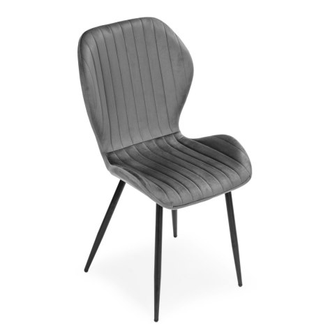 Zestaw 4 krzeseł do salonu jadalni nowoczesne krzesło szary welur ModernHome Zestaw 4 krzeseł do salonu jadalni nowoczesne krzesło szary welur ModernHome