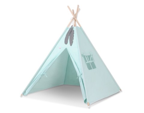 Namiot Tipi dla dzieci + zawieszki pióra - jasna mięta Namiot Tipi dla dzieci + zawieszki pióra - jasna mięta