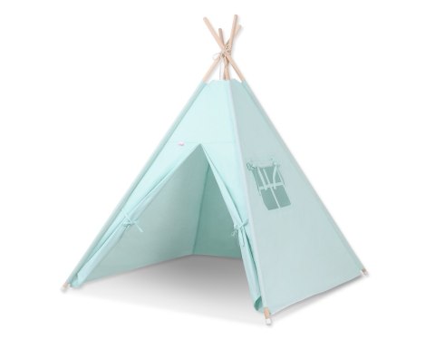 Namiot Tipi dla dzieci + zawieszki pióra - jasna mięta Namiot Tipi dla dzieci + zawieszki pióra - jasna mięta