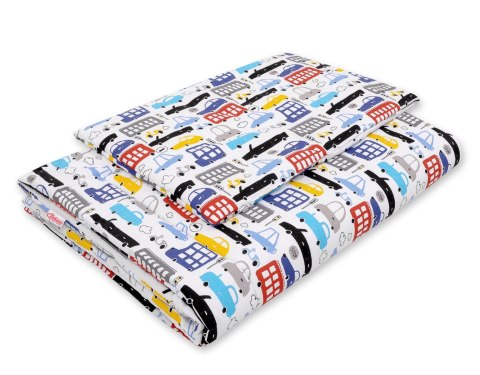 Komplet pościeli dla dzieci z wypełnieniem 120x90cm - kolorowe autka Komplet pościeli dla dzieci z wypełnieniem 120x90cm - kolorowe autka