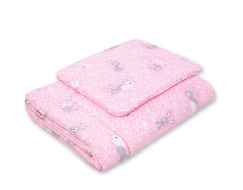 Komplet pościeli dla niemowląt z wypełnieniem 2-cz 75x100cm NEWBORN - króliczki różowe Komplet pościeli dla niemowląt z wypełnieniem 2-cz 75x100cm NEWBORN - króliczki różowe