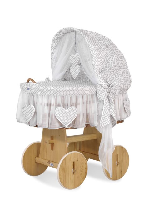 Kosz Mojżesza z budką- Amelie mini-rozeta szara Kosz Mojżesza z budką- Amelie mini-rozeta szara