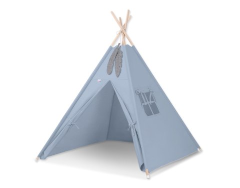 Namiot Tipi dla dzieci + zawieszki pióra - brudny niebieski Namiot Tipi dla dzieci + zawieszki pióra - brudny niebieski