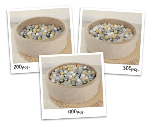 Suchy basen minky H-30 cm z piłkami 200szt.- beżowy Suchy basen minky H-30 cm z piłkami 200szt.- beżowy