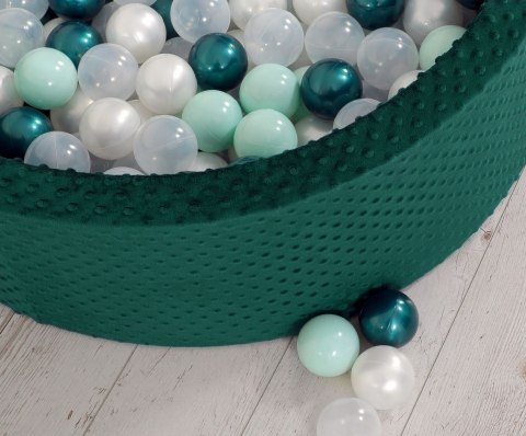 Suchy basen minky H-30 cm z piłkami 200szt.- butelkowa zieleń Suchy basen minky H-30 cm z piłkami 200szt.- butelkowa zieleń