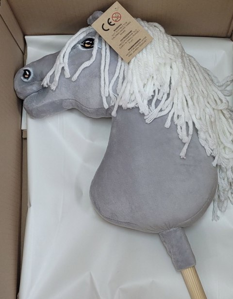 Hobby Horse Duży koń na kiju Premium - siwy z białą grzywą A3 Hobby Horse Duży koń na kiju Premium - siwy z białą grzywą A3