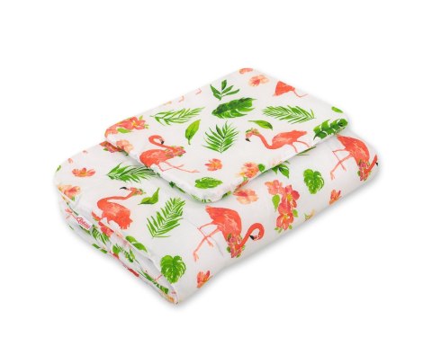 Komplet pościeli dla niemowląt z wypełnieniem 2-cz 75x100cm NEWBORN - flamingi koralowe Komplet pościeli dla niemowląt z wypełnieniem 2-cz 75x100cm NEWBORN - flamingi koralowe