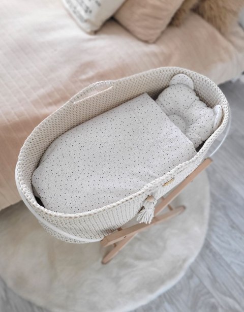 Kosz Mojżesza BOHO bawełniany Handmade z materacykiem - śmietanka Kosz Mojżesza BOHO bawełniany Handmade z materacykiem - śmietanka