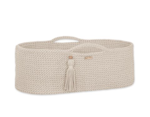 Kosz Mojżesza BOHO bawełniany Handmade z materacykiem - śmietanka Kosz Mojżesza BOHO bawełniany Handmade z materacykiem - śmietanka
