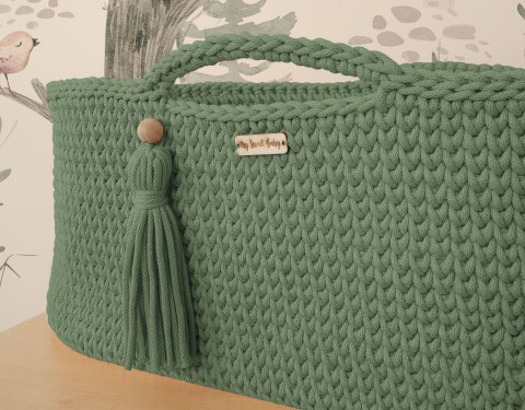 Kosz Mojżesza BOHO bawełniany Handmade z materacykiem - szałwia Kosz Mojżesza BOHO bawełniany Handmade z materacykiem - szałwia