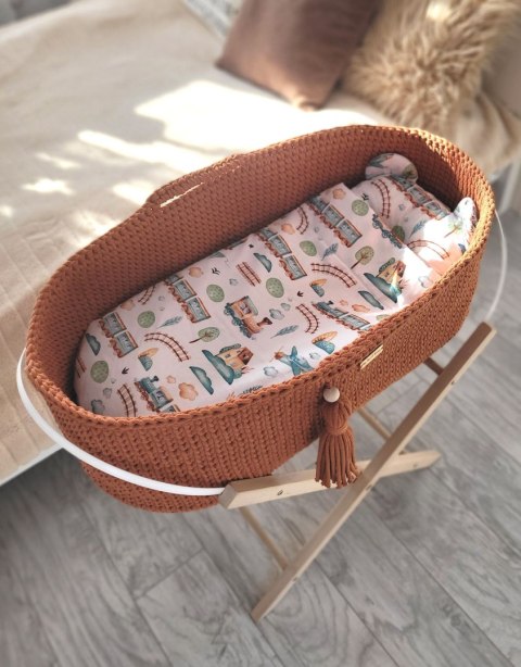 Kosz Mojżesza BOHO bawełniany Handmade z materacykiem - terracotta Kosz Mojżesza BOHO bawełniany Handmade z materacykiem - terracotta