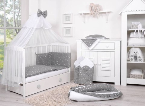 Pościel dla dzieci 2-częściowa bawełniana 135x100 - mini gwiazdki białe na szarym Pościel dla dzieci 2-częściowa bawełniana 135x100 - mini gwiazdki białe na szarym