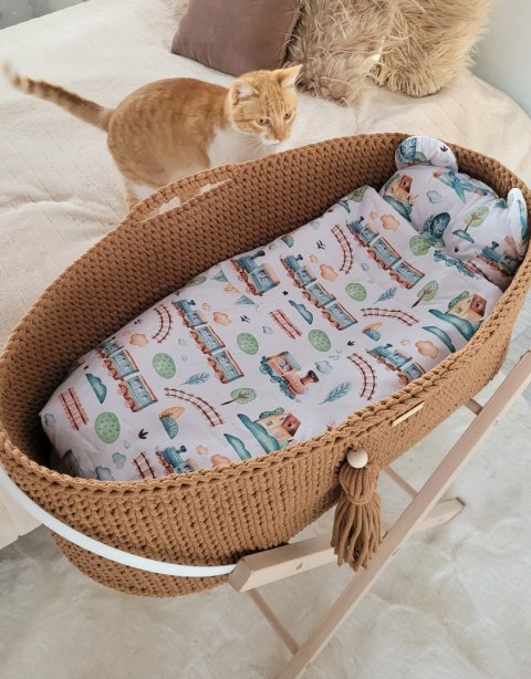 Kosz Mojżesza BOHO Handmade ze stojakiem - caramel Kosz Mojżesza BOHO Handmade ze stojakiem - caramel