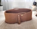 Kosz Mojżesza BOHO bawełniany Handmade z materacykiem - caramel