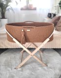 Kosz Mojżesza BOHO bawełniany Handmade z materacykiem - caramel