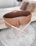 Kosz Mojżesza BOHO bawełniany Handmade z materacykiem - caramel