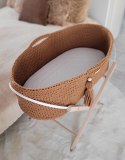 Kosz Mojżesza BOHO bawełniany Handmade z materacykiem - caramel