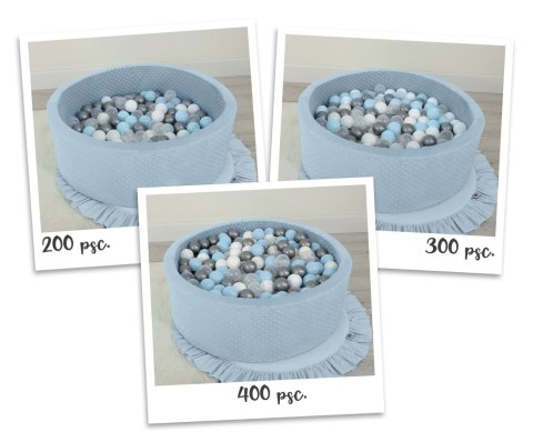 Suchy basen minky H-30 cm z piłkami 200szt.- misty blue Suchy basen minky H-30 cm z piłkami 200szt.- misty blue