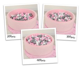 Suchy basen minky H-30 cm z piłkami 300szt. - różowy