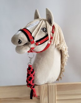 Uwiąz dla Hobby Horse ze sznurka - czarno-czerwony