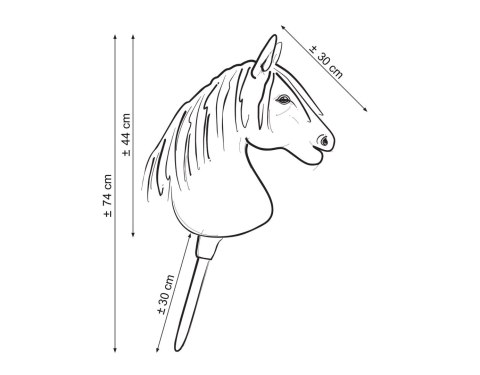 Hobby Horse Duży koń na kiju Premium - siwy IV z czarną grzywą A3 Hobby Horse Duży koń na kiju Premium - siwy IV z czarną grzywą A3