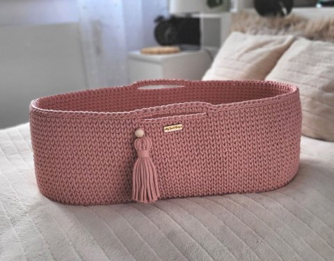Kosz Mojżesza BOHO bawełniany Handmade z materacykiem - blush Kosz Mojżesza BOHO bawełniany Handmade z materacykiem - blush
