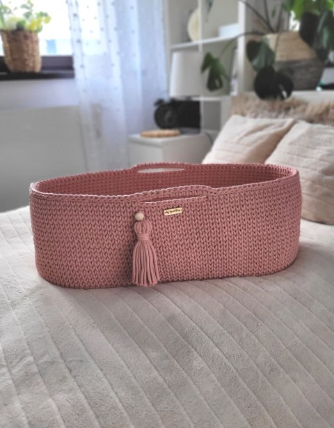 Kosz Mojżesza BOHO bawełniany Handmade z materacykiem - blush Kosz Mojżesza BOHO bawełniany Handmade z materacykiem - blush