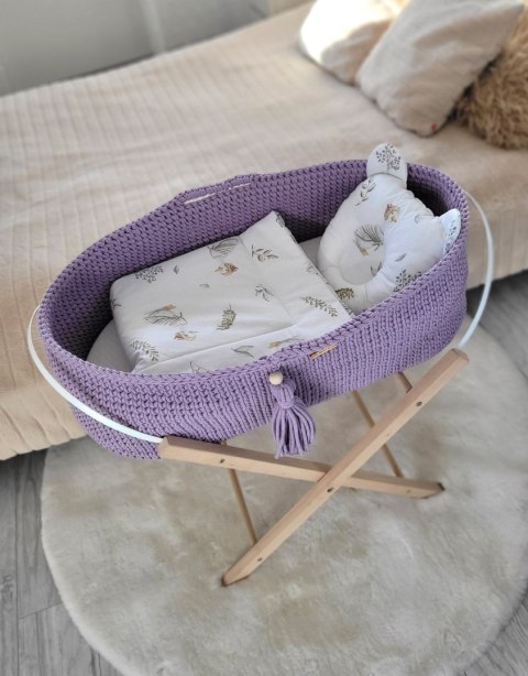 Kosz Mojżesza BOHO bawełniany Handmade z materacykiem - lila Kosz Mojżesza BOHO bawełniany Handmade z materacykiem - lila
