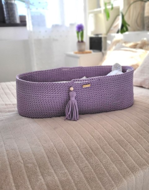 Kosz Mojżesza BOHO bawełniany Handmade z materacykiem - lila Kosz Mojżesza BOHO bawełniany Handmade z materacykiem - lila