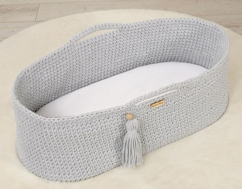 Prześcieradło bawełniane do kosza Mojżesza Boho wózka gondoli 75x35 cm - białe Prześcieradło bawełniane do kosza Mojżesza Boho wózka gondoli 75x35 cm - białe
