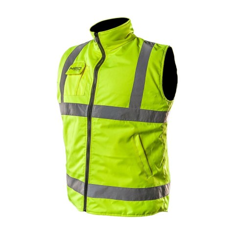 Bezrękawnik roboczy, dwustronny, jedna strona odblaskowa, żółta, rozmiar M/50 Bezrękawnik roboczy, dwustronny, jedna strona odblaskowa, żółta, rozmiar M/50
