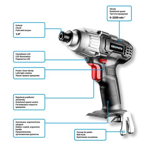 Zakrętarka akumulatorowa Energy+ 18V, Li-Ion, bez akumulatora Zakrętarka akumulatorowa Energy+ 18V, Li-Ion, bez akumulatora