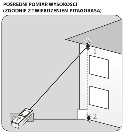Dalmierz laserowy, zasięg 40 m, ekran dotykowy Dalmierz laserowy, zasięg 40 m, ekran dotykowy