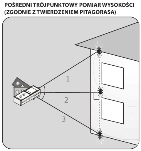 Dalmierz laserowy, zasięg 40 m, ekran dotykowy Dalmierz laserowy, zasięg 40 m, ekran dotykowy
