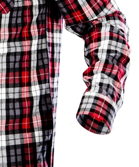 Koszula flanelowa krata czerwono-czarno-biała, rozmiar XL Koszula flanelowa krata czerwono-czarno-biała, rozmiar XL