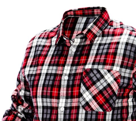 Koszula flanelowa krata czerwono-czarno-biała, rozmiar XL Koszula flanelowa krata czerwono-czarno-biała, rozmiar XL