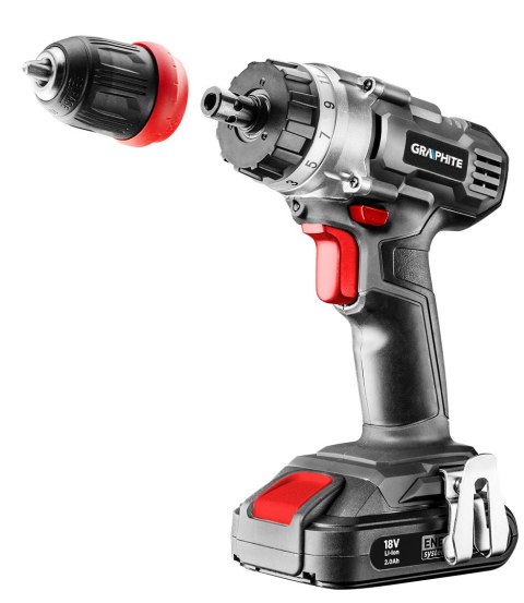 Wiertarko-wkrętarka akumulatorowa Energy+ 18V, Li-Ion, zdejmowany uchwyt 10 mm, bez akumulatora Wiertarko-wkrętarka akumulatorowa Energy+ 18V, Li-Ion, zdejmowany uchwyt 10 mm, bez akumulatora
