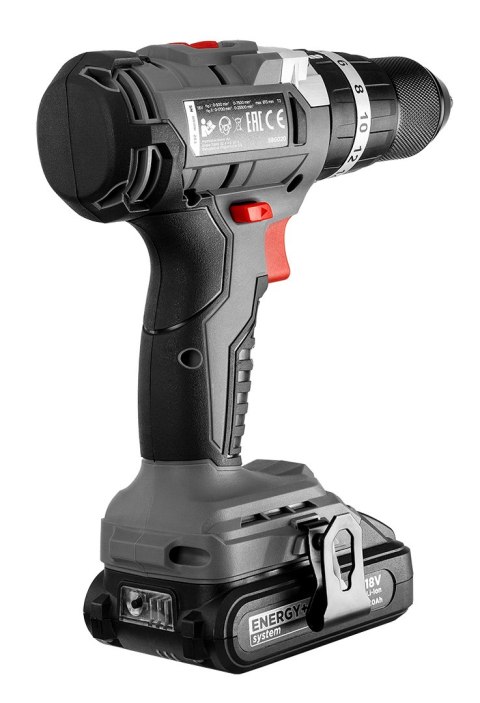 Wiertarko-wkrętarka akumulatorowa bezszczotkowa z udarem Energy+ 18V, Li-Ion, 13 mm, bez akumulatora Wiertarko-wkrętarka akumulatorowa bezszczotkowa z udarem Energy+ 18V, Li-Ion, 13 mm, bez akumulatora